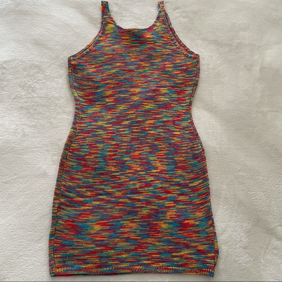 Multicolour Cutout Mini Dress Size Large NWT - Picture 3 of 4
